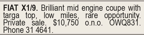 Newspaper advertisement, 1977-03-16