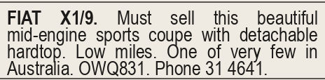 Newspaper advertisement, 1977-03-26