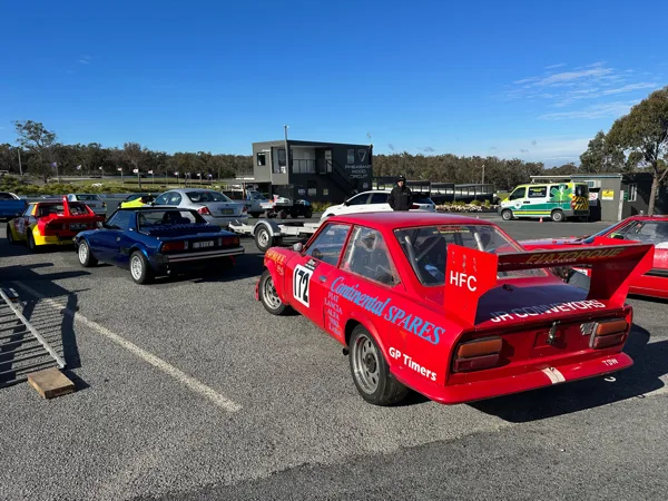 Modern Fiat Abarth 500 completing a sighting lap at One Raceway