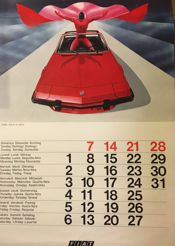 Fiat 1974 calendar