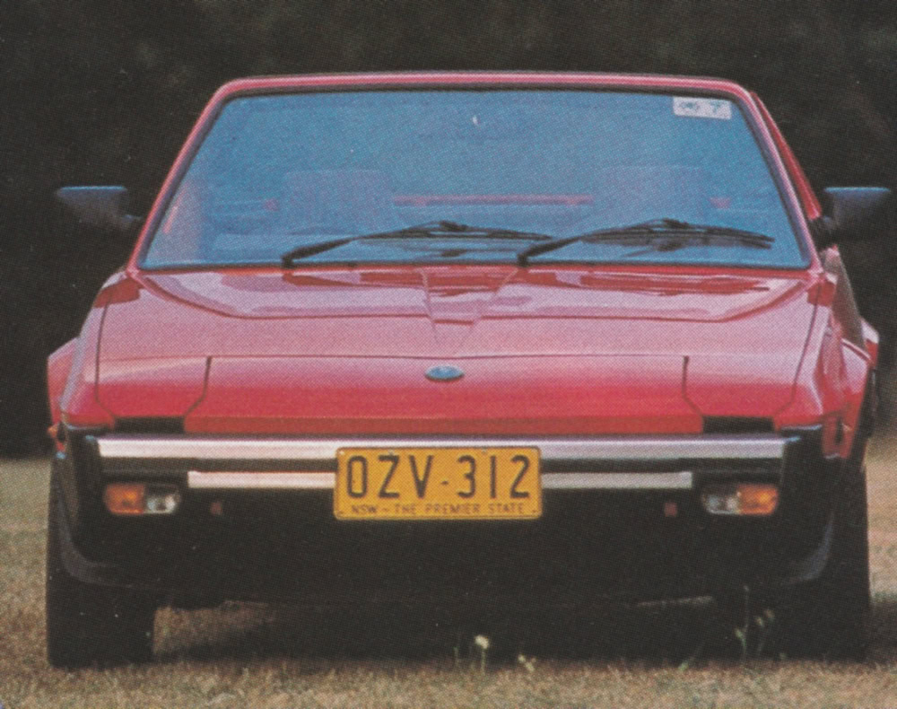 First Australian Bertone X1/9 registration document