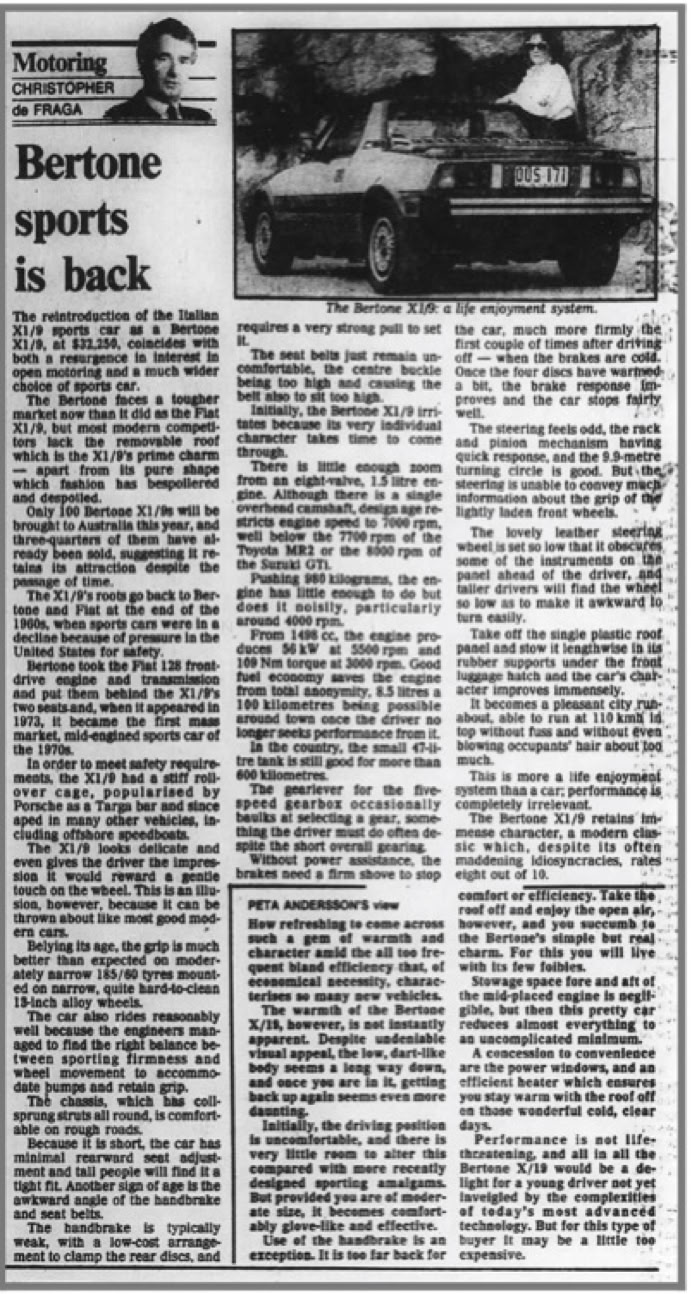 The Age newspaper article March 1989