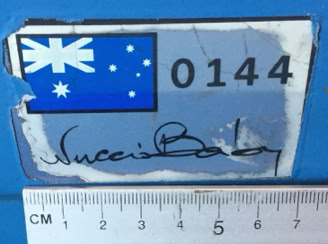 Series Special numbered sticker